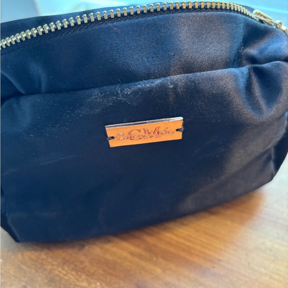 Elegant Black Satin Flower Wristlet Type Clutch/pouch - Picture 3 of 5